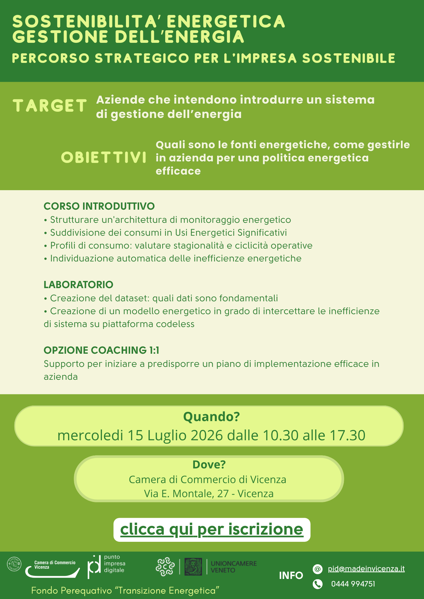 Incontro base su SOSTENIBILITÀ ENERGETICA E GESTIO