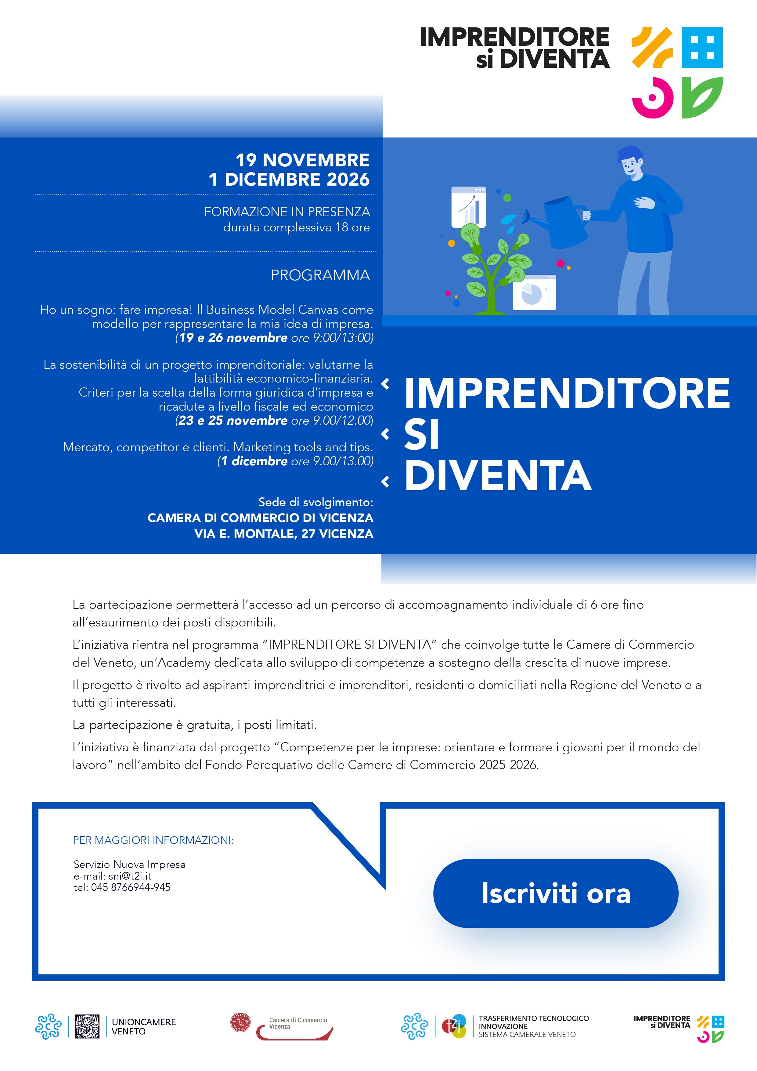 Percorsi, incontri, webinar per aspiranti imprendi